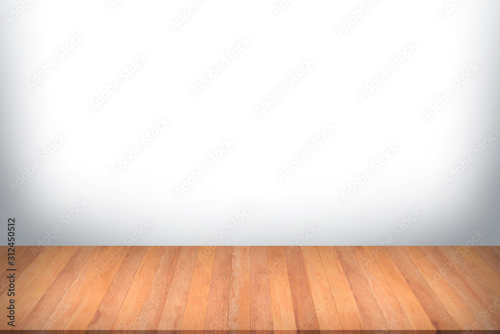 Wood table top on white background. Used for product placement or montage. Wood table top on white background. Used for product placement or montage.