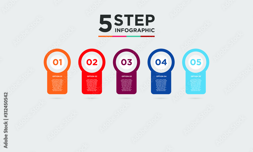 5 step infographic element. Business concept with five options and number, steps or processes. data visualization. Vector illustration. 5 step infographic element. Business concept with five options and number, steps or processes. data visualization. Vector illustration.