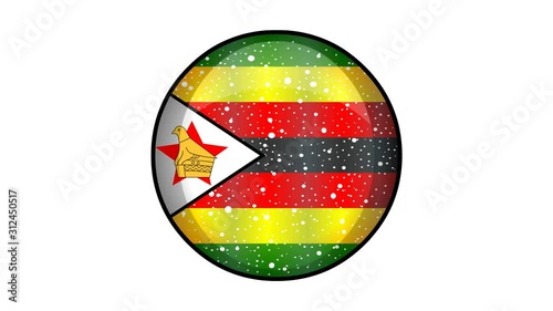 Animated Zimbabwe flag cartoon illustration with glitter animation photo
