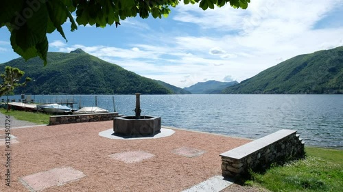 Swiss Lake, approaching dock on the river side photo