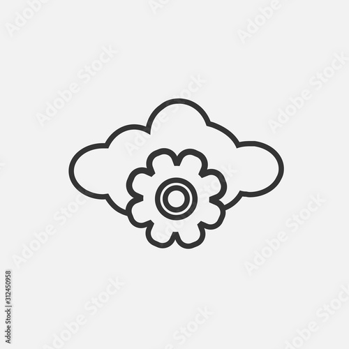 cloud storage settings icon vector illustration for graphic design and websites