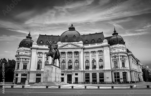 Bucharest at Sunset Black and White Photography