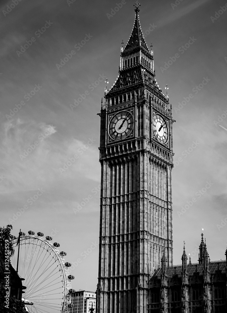 Fototapeta premium Big Ben London Black and White Photography