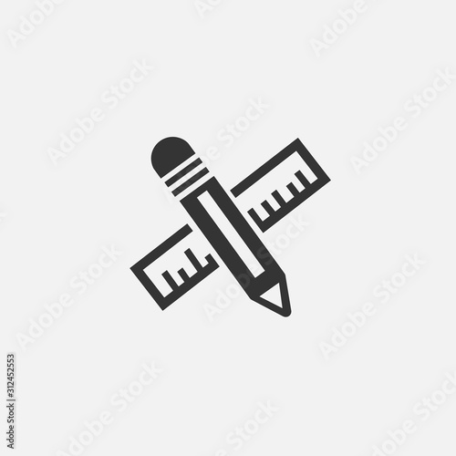 pencil and ruler icon vector illustration for graphic design and websites