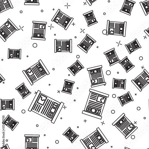 Black line Game guide icon isolated seamless pattern on white background. User manual, instruction, guidebook, handbook. Vector Illustration