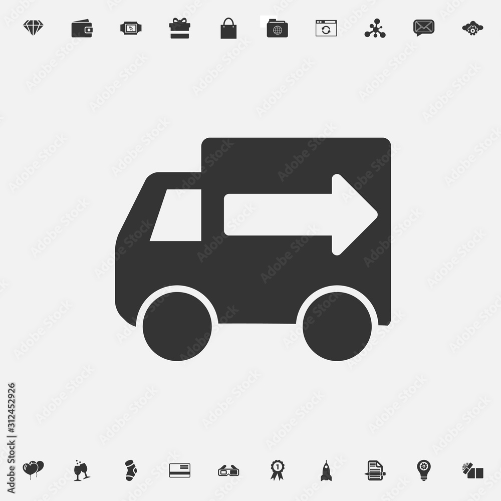 delivery truck icon vector illustration for graphic design and websites