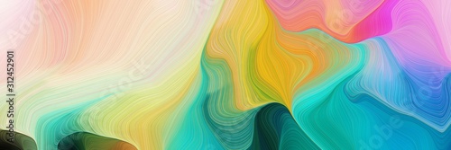 horizontal colorful abstract wave background with light sea green, pastel gray and golden rod colors Fototapet