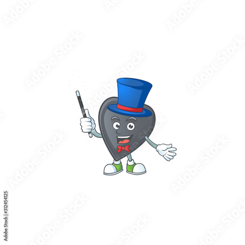 Cartoon character of black love performance as a Magician