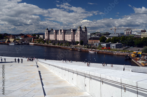 View to the modern National Oslo Opera House building.Oslo,Norway