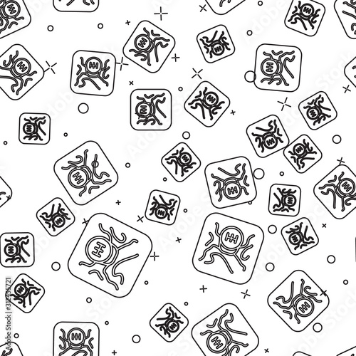 Black line Gear shifter icon isolated seamless pattern on white background. Transmission icon. Vector Illustration