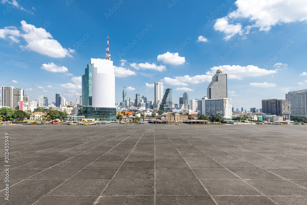 Composite ground material of Bangkok skyline Composite ground material of Bangkok skyline