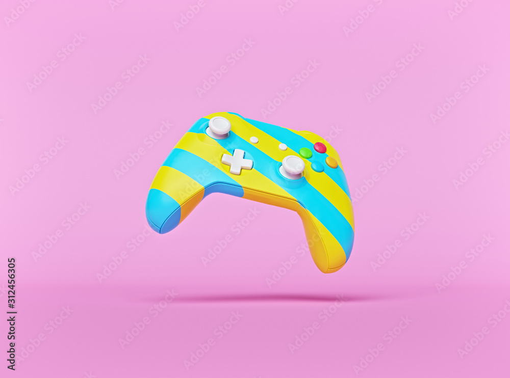 Ilustrace „modern computer gaming controller or gamepad isolated on pastel  pink background. minimal gaming concept. 3d rendering“ ze služby Stock |  Adobe Stock