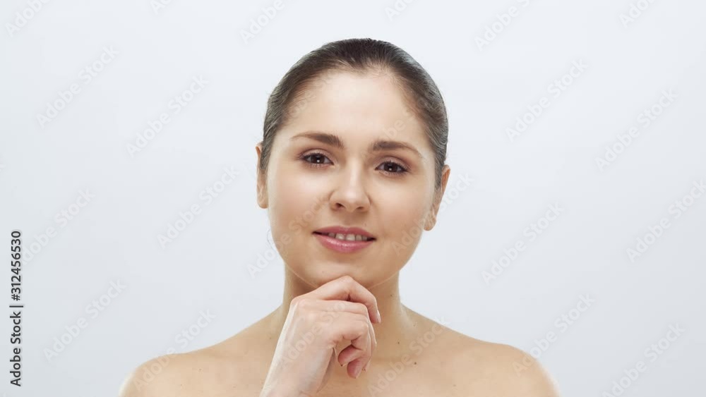 Studio portrait of young, beautiful and natural blond woman. Face lifting, cosmetics and make-up. Studio portrait of young, beautiful and natural blond woman. Face lifting, cosmetics and make-up.