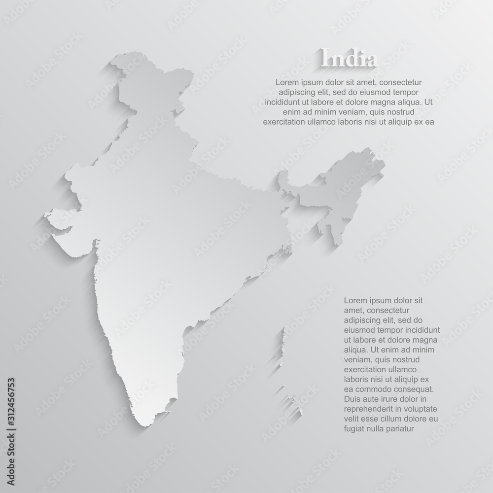 India asia country map background vector template