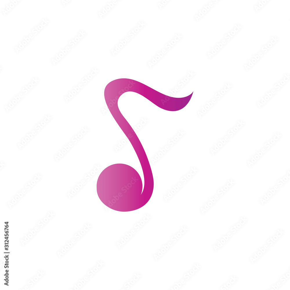 Music note symbol logo and icon template design