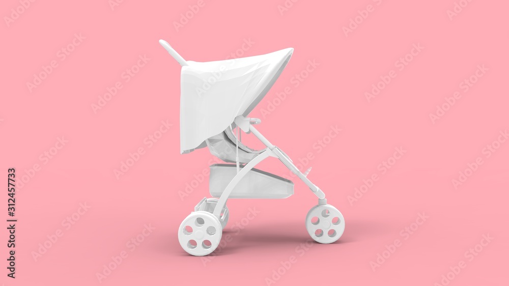 3d rendering of a baby stroller push cart isolated in studio background 3d rendering of a baby stroller push cart isolated in studio background