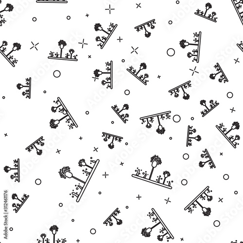 Black line Mold icon isolated seamless pattern on white background. Vector Illustration