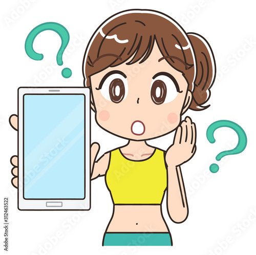 オンラインダイエット 健康 女性 インストラクター イラスト素材