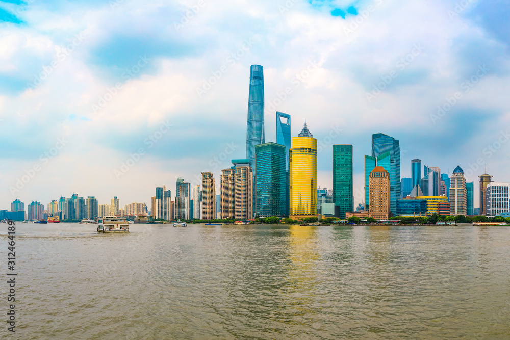 Naklejka premium Urban architecture scenery and city skyline in Shanghai