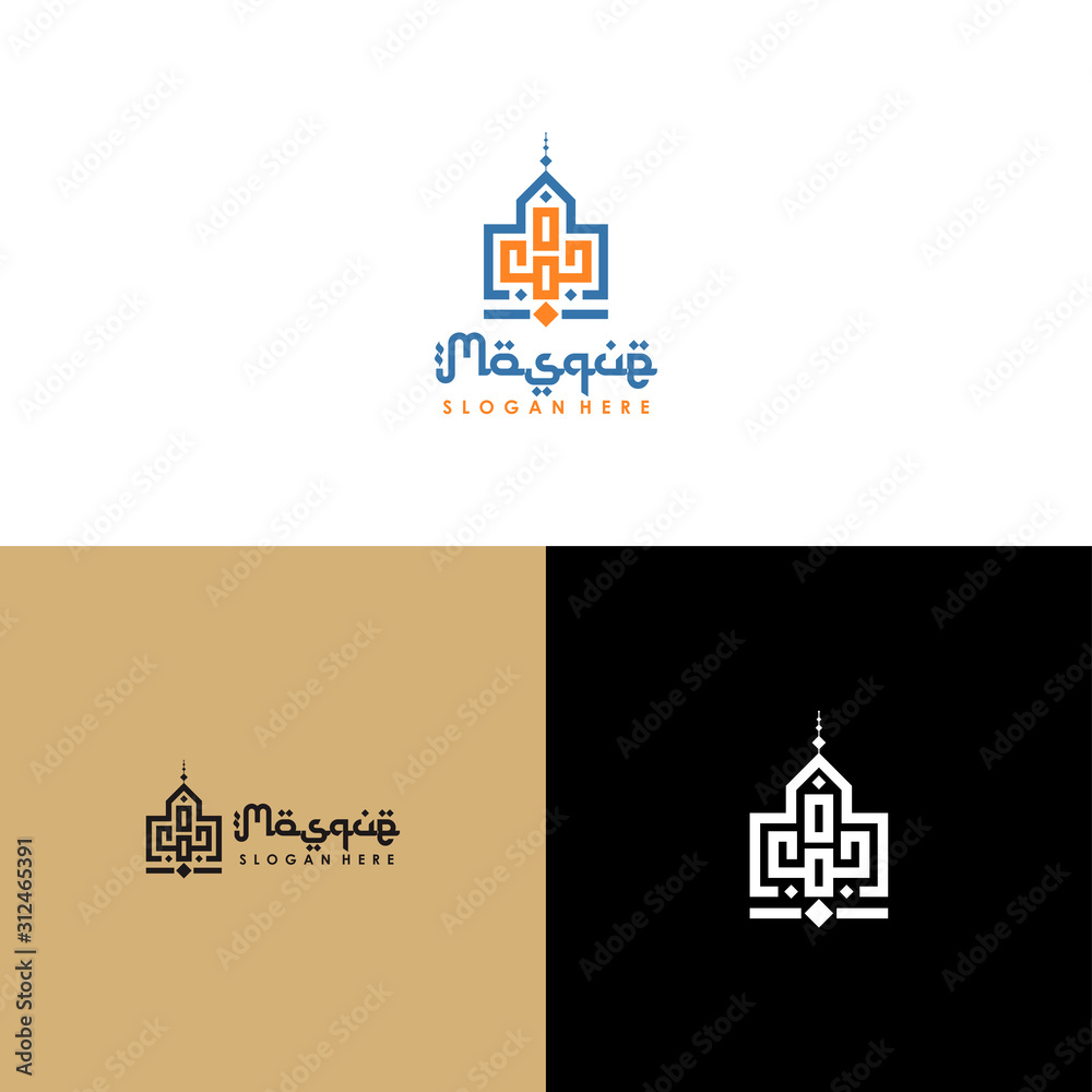 Mosque Modern Logo Design Vector Template
