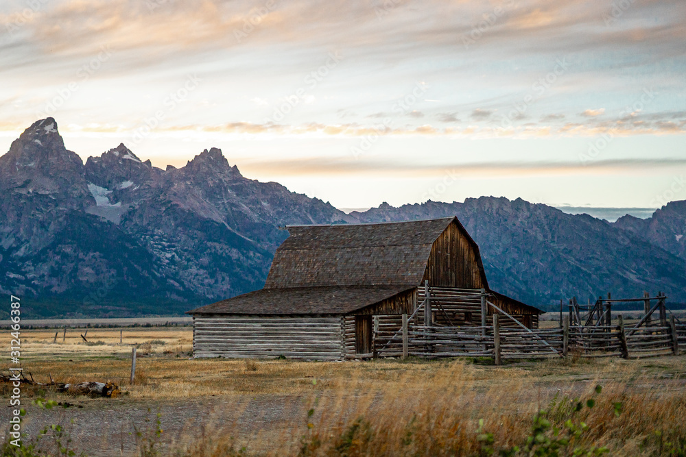 The landscape nature of Grand Teton national park near Yellowstone national park in Wyoming , United States of America