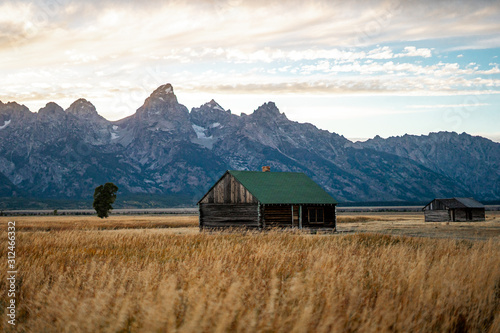 The landscape nature of Grand Teton national park near Yellowstone national park in Wyoming , United States of America