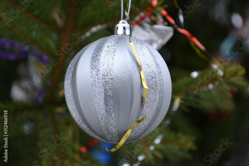 silver christmas ball