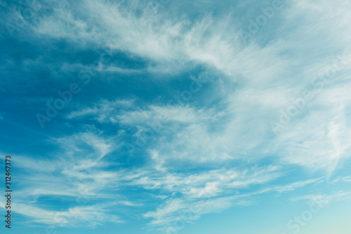 Beautiful Blue Sky Background With White Clouds