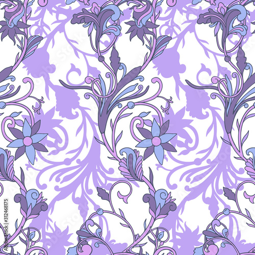 Seamless pattern nature vintage style.Floral classic ornament.Design for home decor, fabric, carpet, wrapping