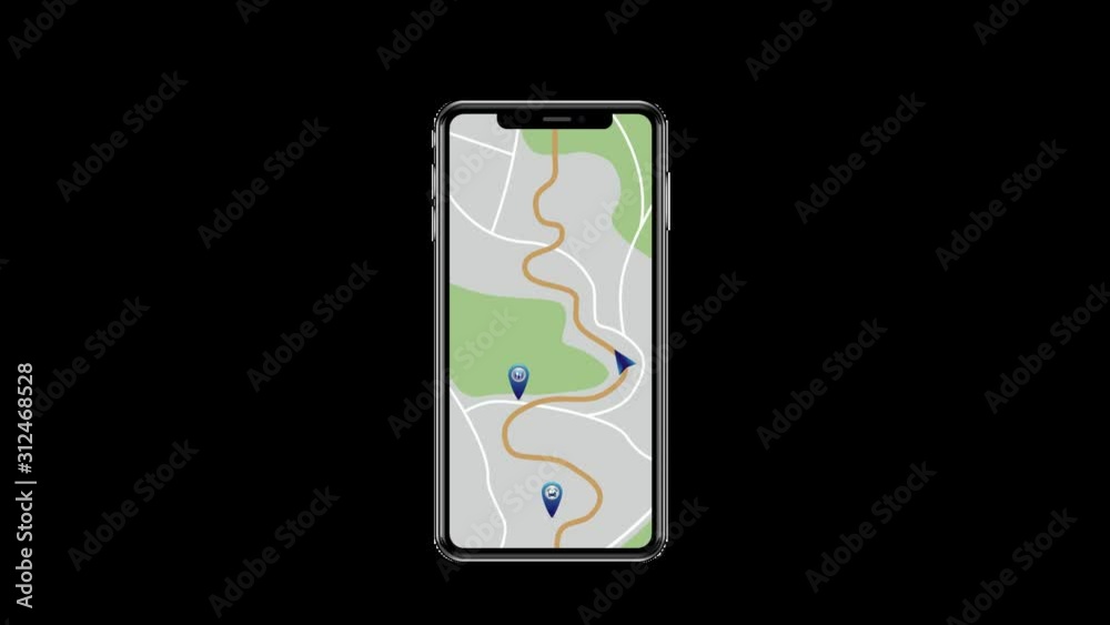GPS tracking. Motion navigator. Moving a navigation chart on a ...