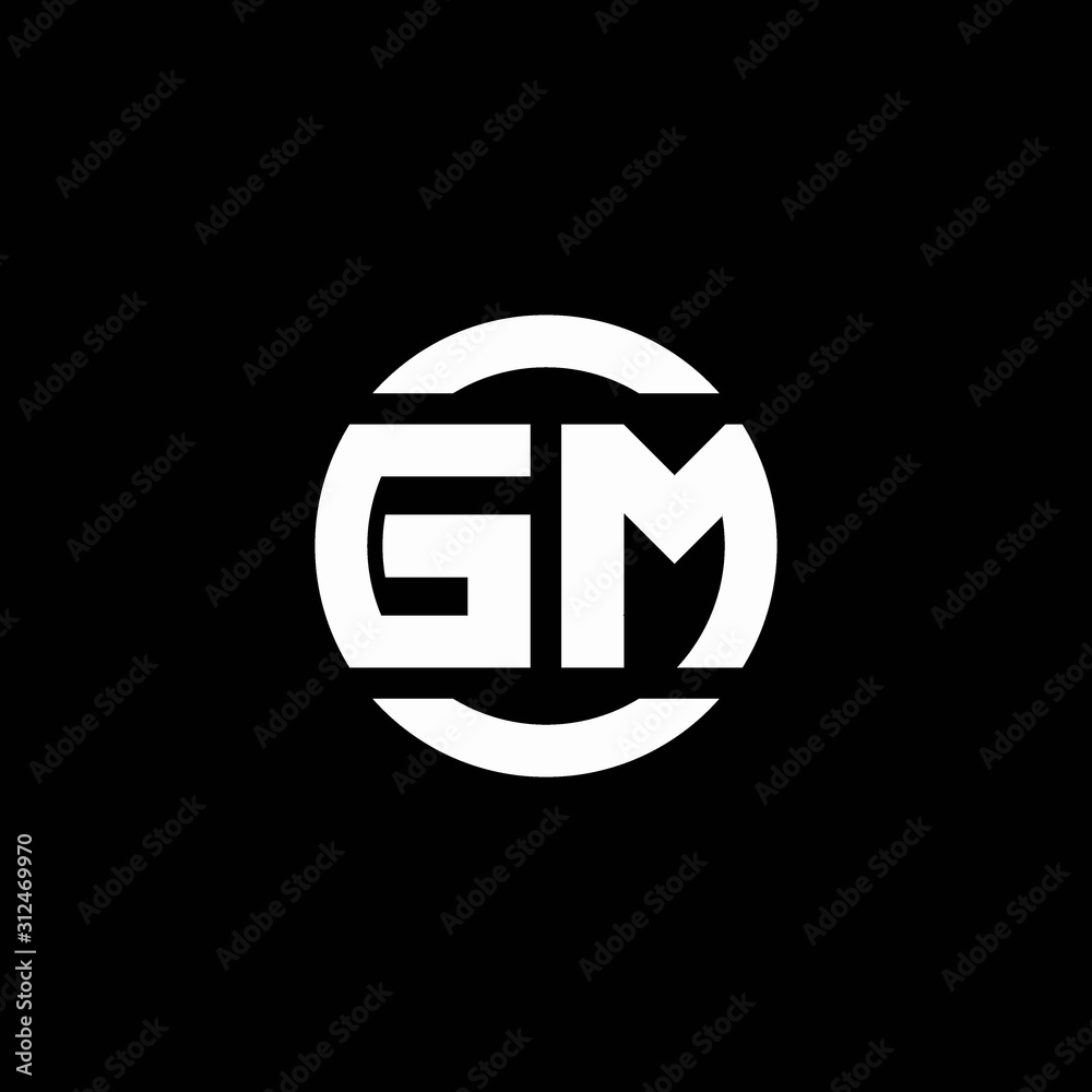 GM logo monogram isolated on circle element design template Stock Vector