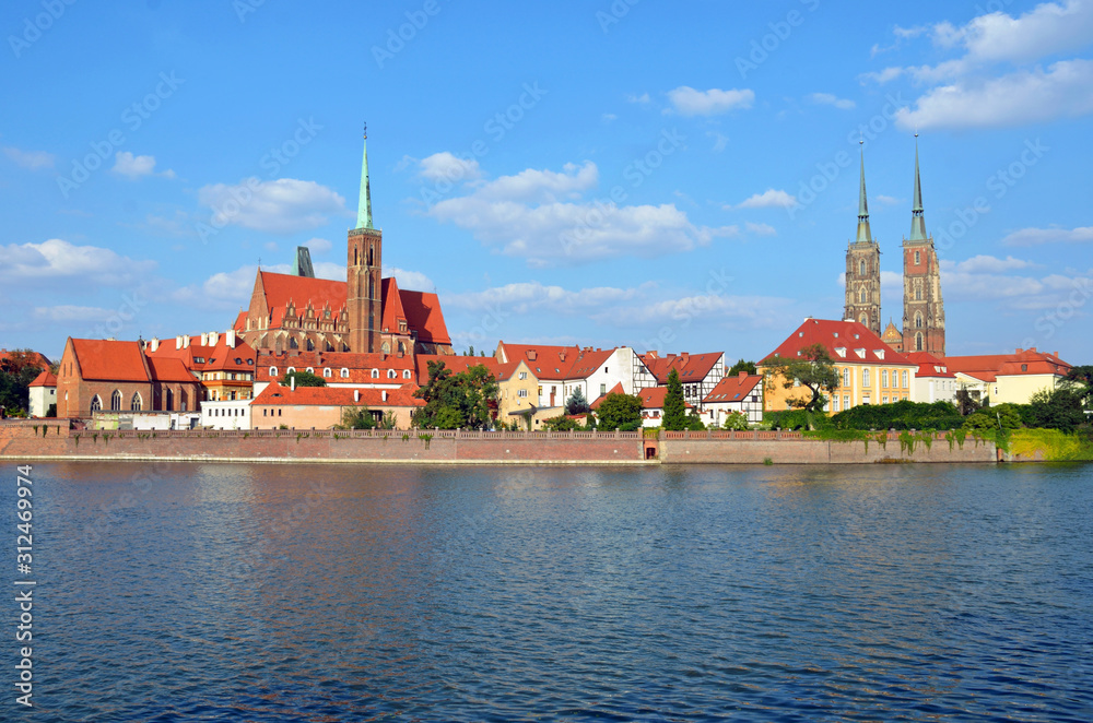 Obraz premium Cathedral Island in Wroclaw, Poland
