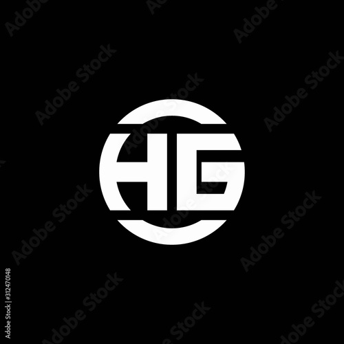 HG logo monogram isolated on circle element design template