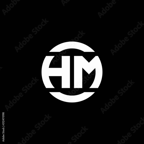HM logo monogram isolated on circle element design template