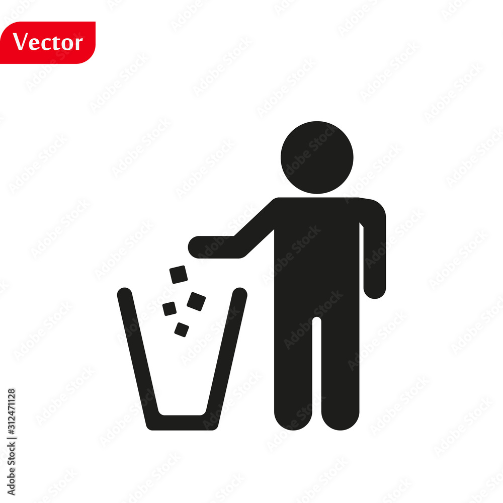 Trash vector icon, reuse symbol. Black style sign for mobile concept and web design. Trash and bird symbol logo illustration. vector graphics - Vector. Trash vector icon, reuse symbol. Black style sign for mobile concept and web design. Trash and bird symbol logo illustration. vector graphics - Vector.