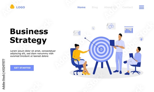 Business Strategy Vector Illustration Concept , Suitable for web landing page, ui, mobile app, editorial design, flyer, banner, and other related occasion