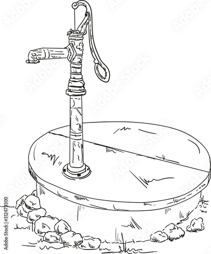 vector - old water pump