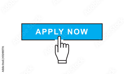 Apply now icon in flat design. vector illustration on white background. 