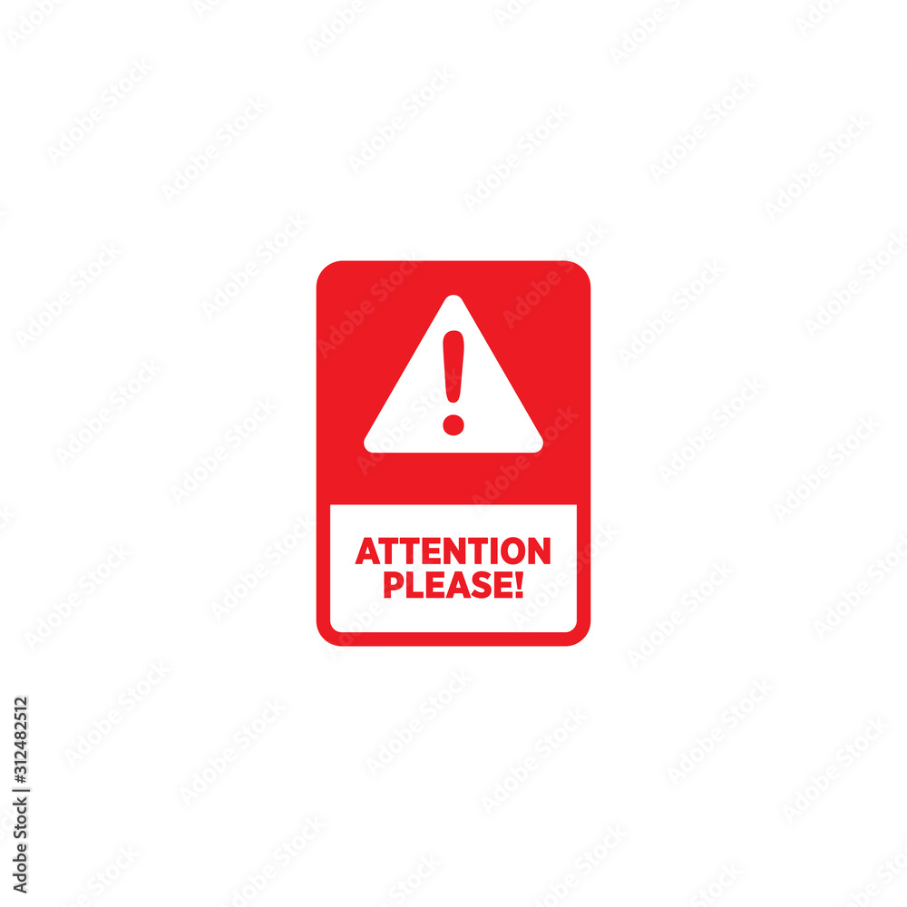 Attention please sign icon design, isolated on white background. vector illustration