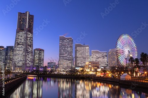 横浜の夜景　みなとみらい21