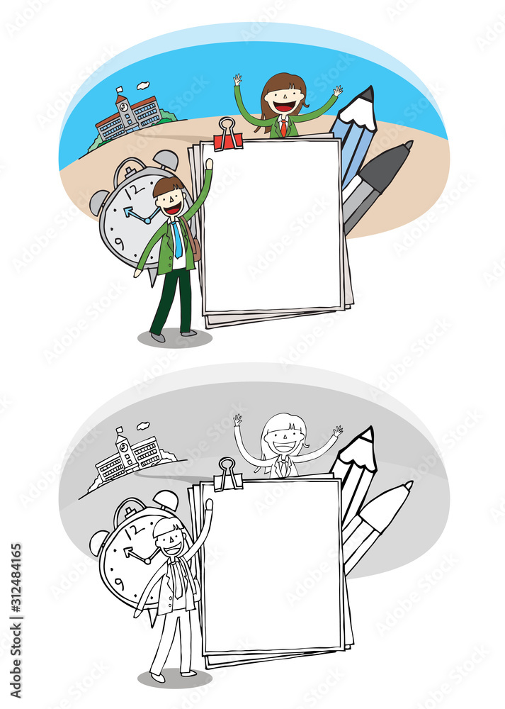 School life.Concept image of learning and enjoying many things in school life. School life.Concept image of learning and enjoying many things in school life.