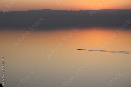 Dead Sea Jordan Israel Sunset Boat
