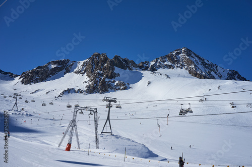 Stubaier gletscher, Austria - February 17, 2019 - In Austria’s largest glacier ski area winter sports. Perfect area for all winter activities © Ivo