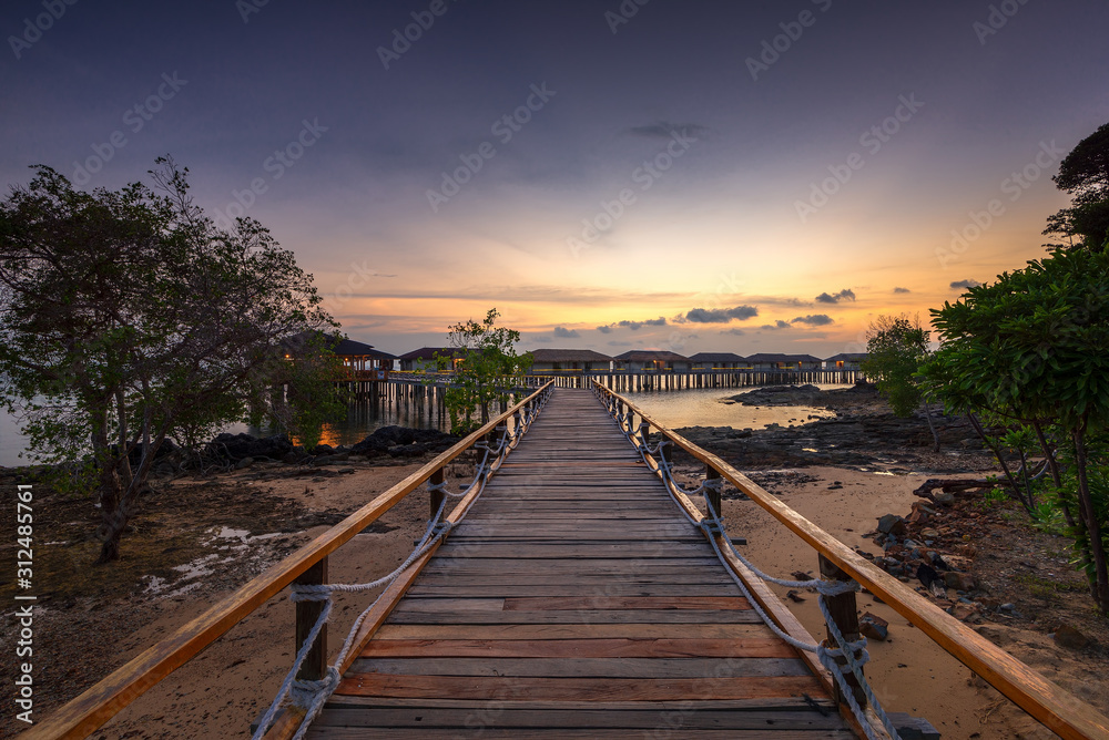 Wonderful sunset of batam island indonesia