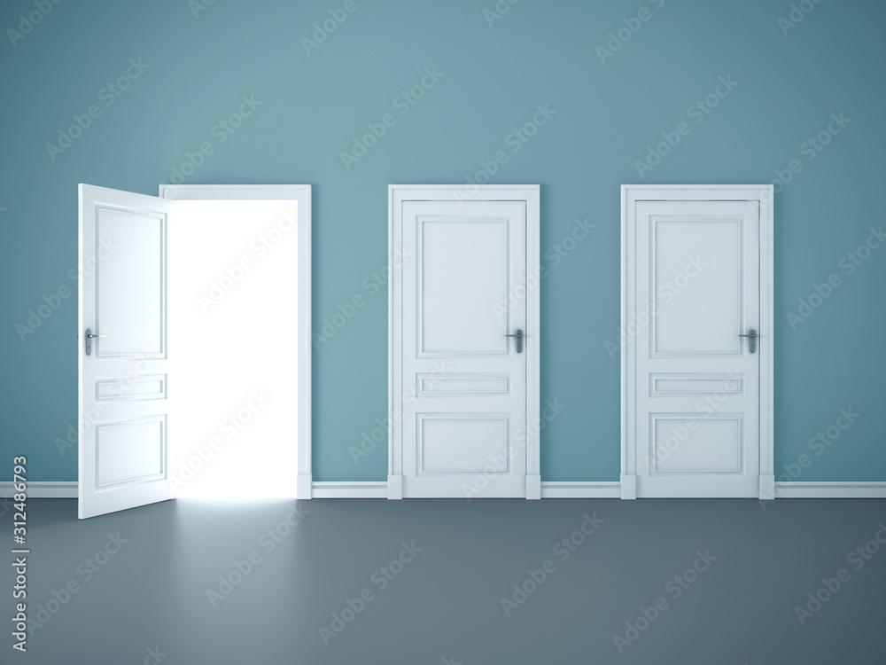 Bright light through an open door Bright light through an open door