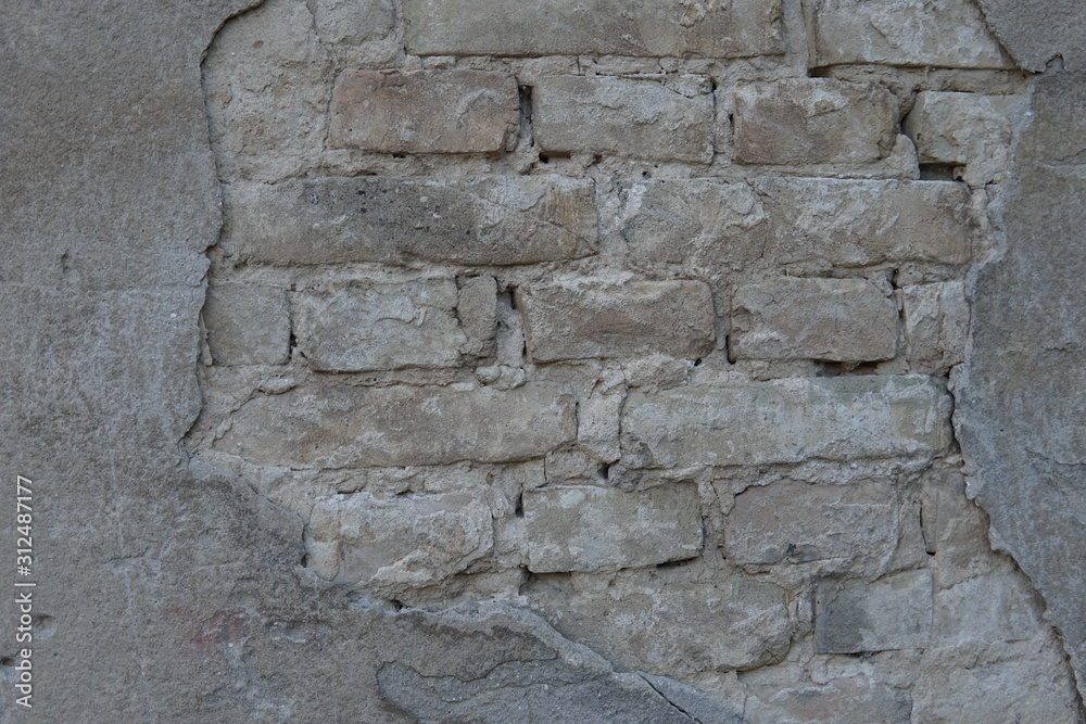 Destroyed Concrete and Brick wall in Italy Destroyed Concrete and Brick wall in Italy