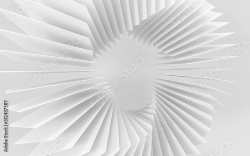 abstract white squares forming a ring swirl structure spiral illustration 3d render illustration