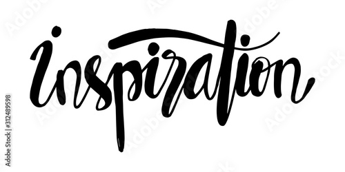  Inspiration. Hand lettering calligraphy. Slogan concept.