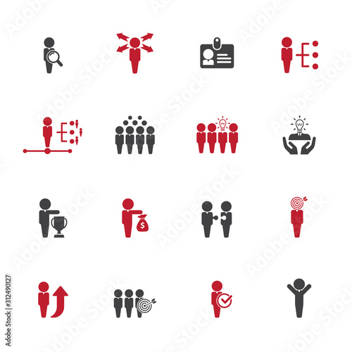 Universal business management and human resources icon set. Universal icons for web and mobile. Vector.	
