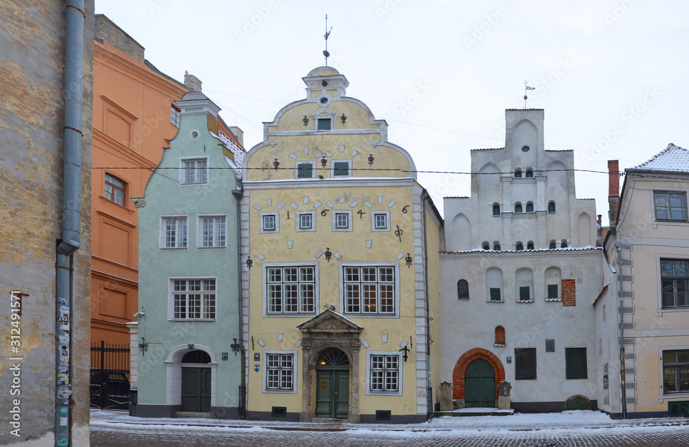 The Three Brothers are the oldest stone residential buildings in the city and represent different stages in the architectural development of Riga, from medieval to Baroque.
